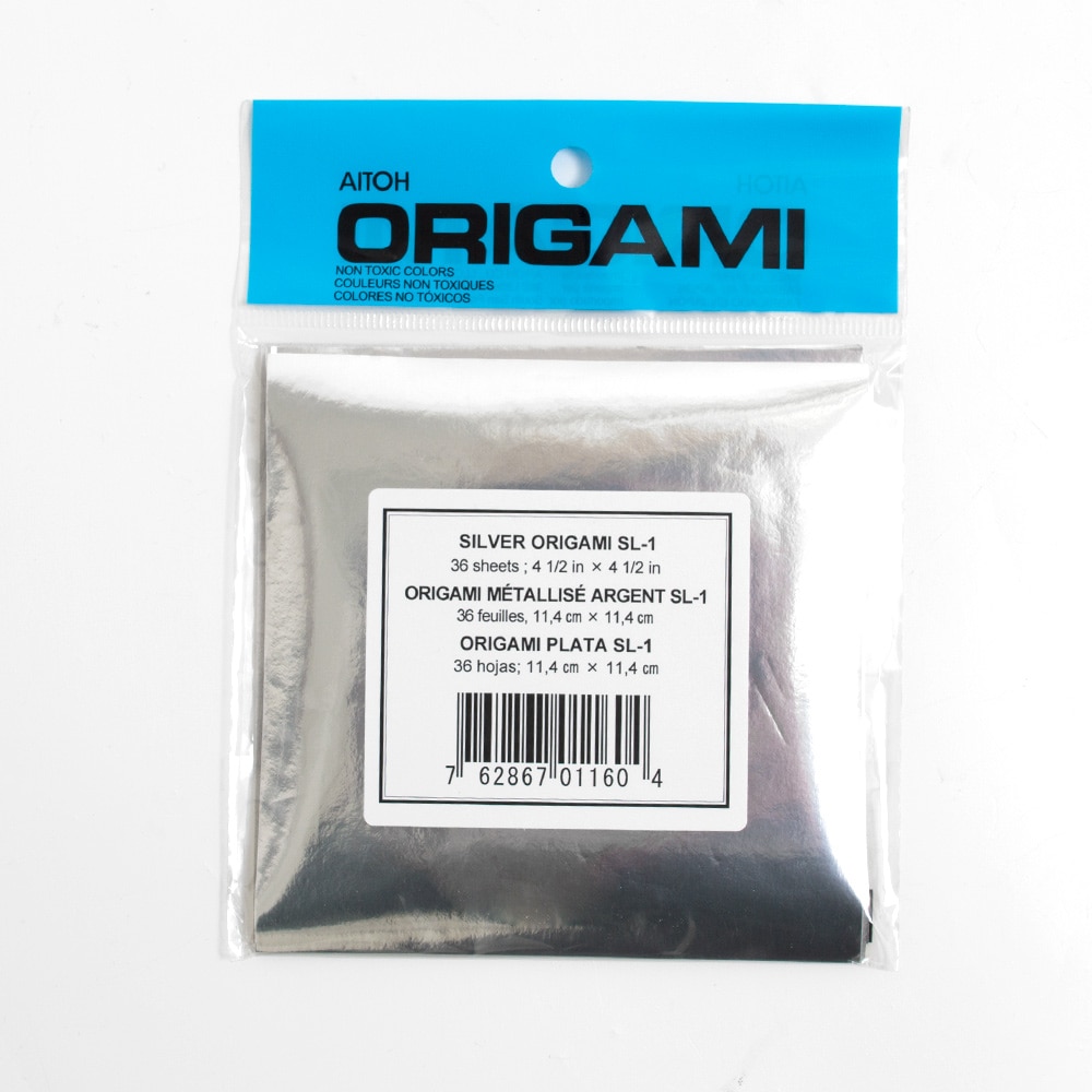 Aitoh, Origami, Papers & Kits, Art & School, 4", SL-1, Silver Foil, 3349